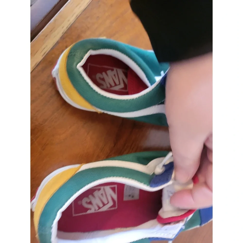 Vans Old Skool Yacht Club Colorblock Skate Shoes Blue Green Yellow Womens 8.5